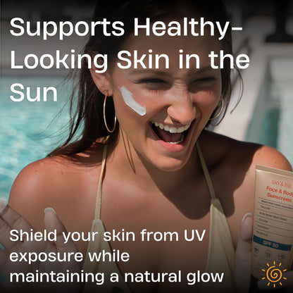 Sky and Sol Mineral Sunscreen SPF 50 With Grass-Fed Tallow & Zinc Oxide, Non-Greasy Formula for Face & Body, Made Without Reef-Harming UV Filters, 3 oz (85 g)